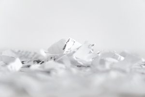 A bunch of legal documents that a company shredded